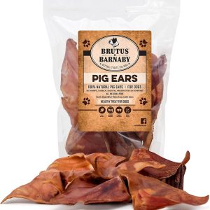 Brutus & Barnaby - Golosina 100 % natural para perros con orejas de cerdo enteras, la oreja de cerdo pura y saludable es fácilmente digerible sin colorantes, productos químicos ni hormonas añadidos